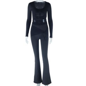 Women’s Solid Color Casual Suit Mesh Stitching