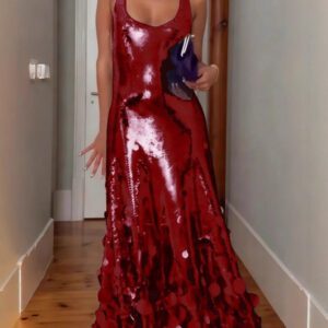 Women’s Sequined Sleeveless Party Dress With A Unique Style