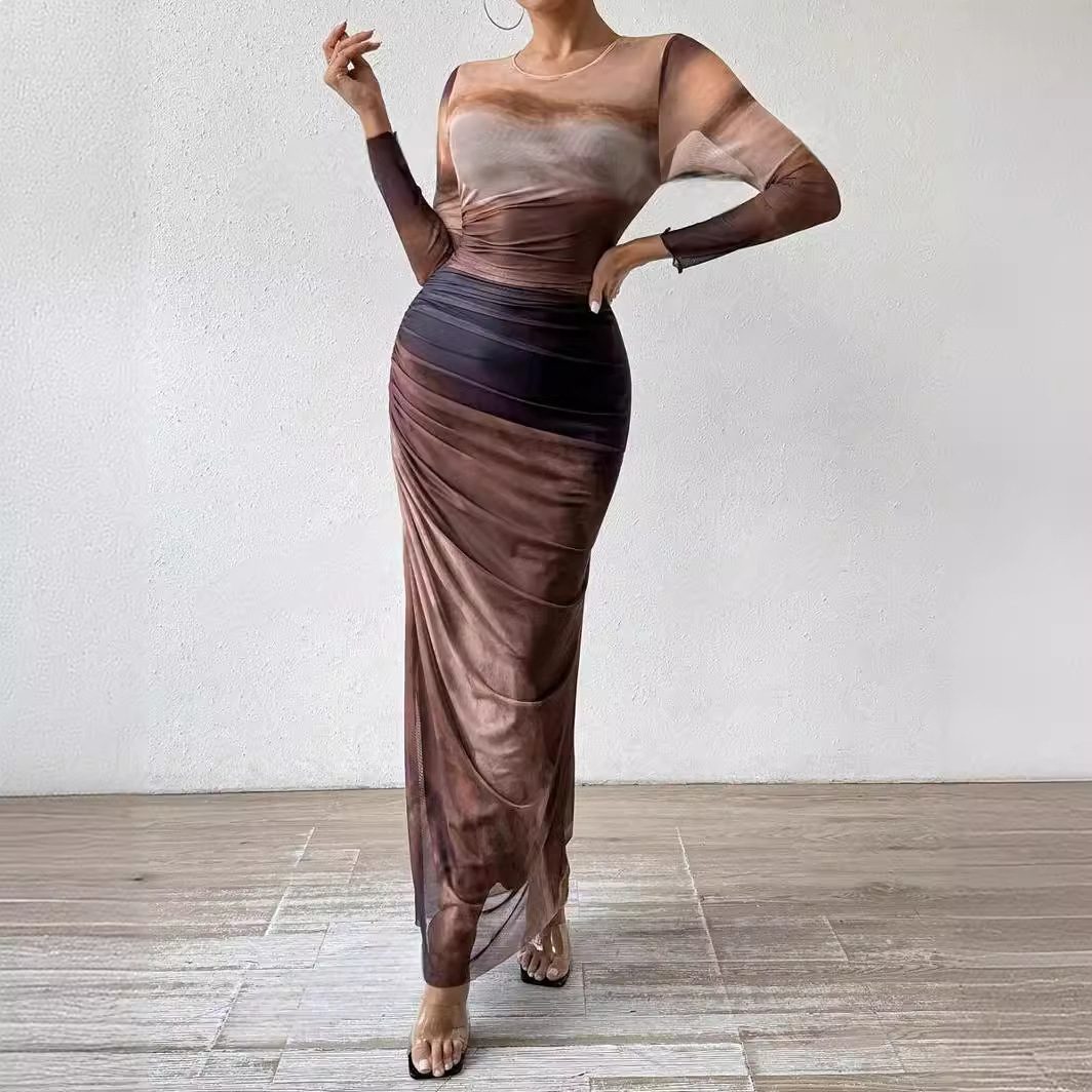 Women's Color-Block Dye-Effect Dress - Image 3