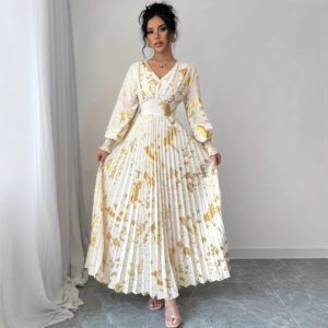 Women's Pullover Long-sleeve V-neck Dress