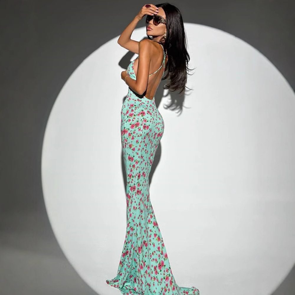 Women's Fashionable And Sexy Printed Strap Dress – Image 4