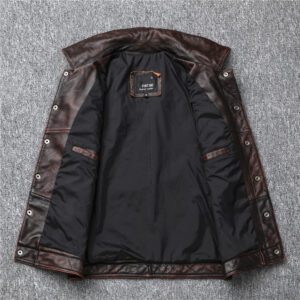 Cropped Slim-fit Leather Vest Made From Genuine Cowhide