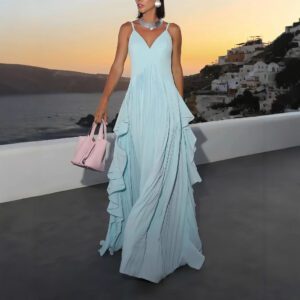 Women’s Multi Layer Pleated Maxi Dress
