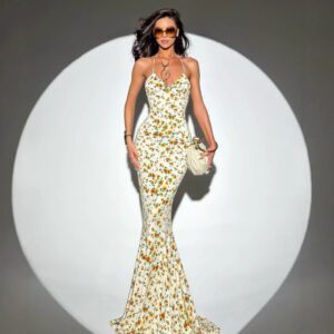 Women’s Fashionable And Sexy Printed Strap Dress