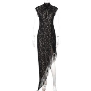 Mesh Sheer Lace Slim-fit Sleeveless Dress