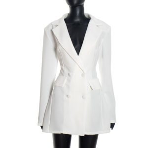 New-style Casual Slim-fit Suit Long-sleeve Bud-shaped Faux-pocket Dress