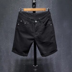 New Arrival Shorts Men Zipper Fly Casual Solid Cotton Summer Hole Elastic Thin Black Mens Homme Boardshorts Beach Regular