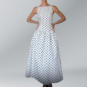 Women’s Retro Sleeveless Polka Dot Dress