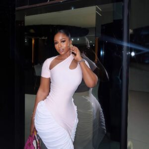 Short-sleeve Slash-neck Hollow-out Pleated Figure-hugging Maxi Dress