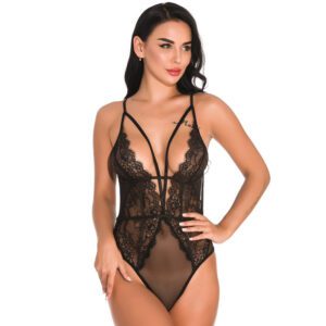 Women’s Lace Mesh Sexy Sleepwear Jumpsuit