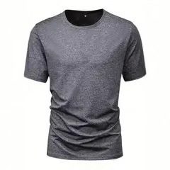 Mens Fashion Sports T-Shirt Casual Stretch Crew Neck