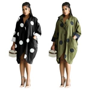 Women’s Digital-print Cropped-sleeve Shirt Dress With Pockets