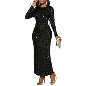 Elegant Long-sleeve Sheath Dress With A Cinched Waist