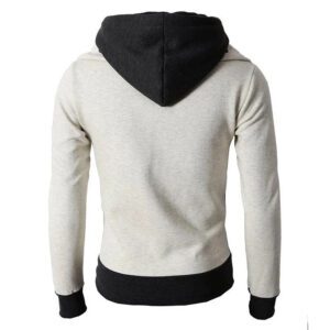 Men’s Zip UP Hooded Jacket Fake Two Piece Sports Cardigan Casual Slim Sweatshirt Jacket