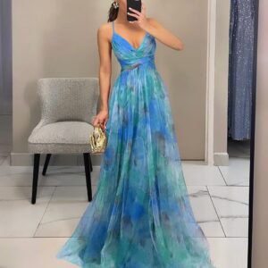 Ladies’ Mesh Printing Slip Dress