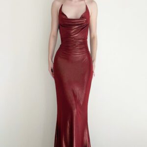 Solid Color Casual Retro-style Halter Bodycon Dress