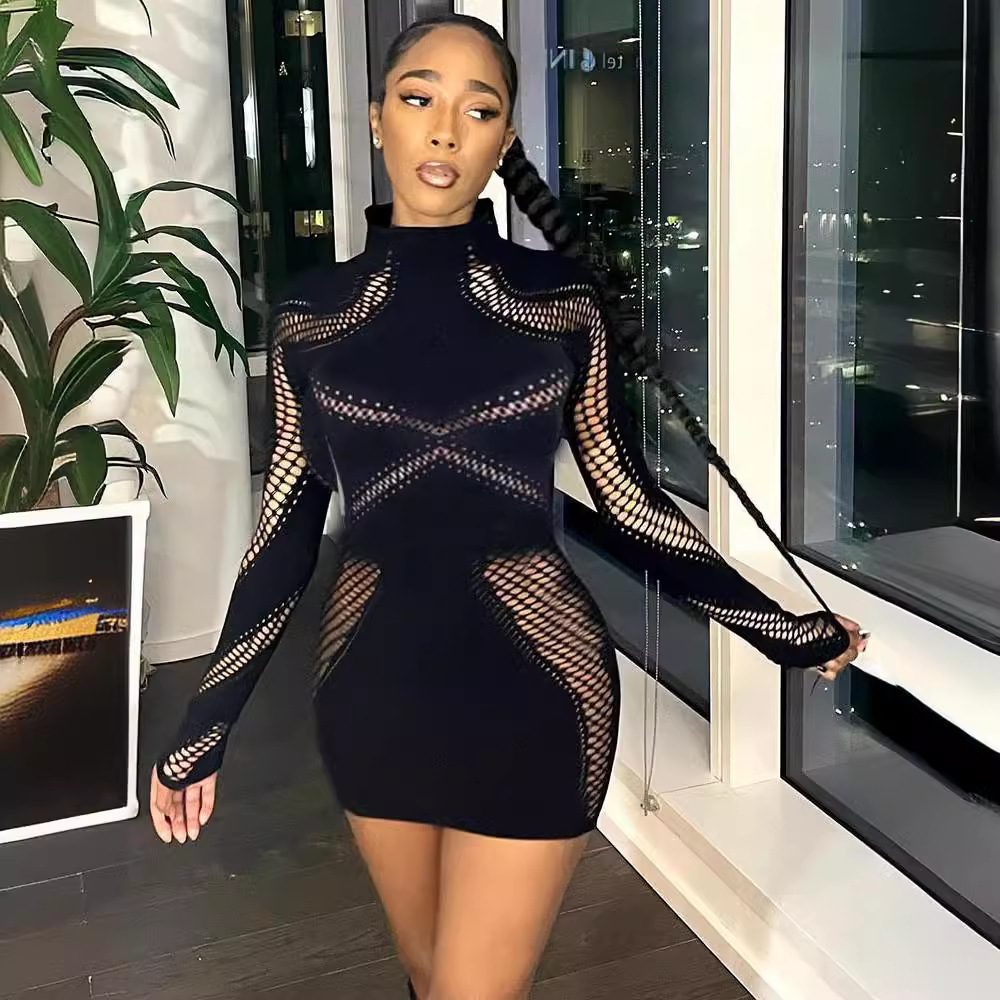 Sexy Stretchy Long-sleeve Sheath Skirt