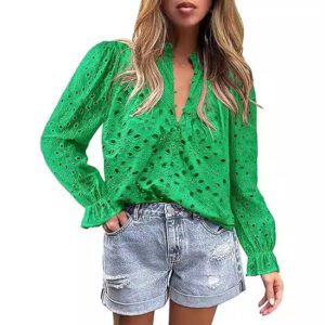 Women’s Autumn Top Fashion Horn Long Sleeve Casual
