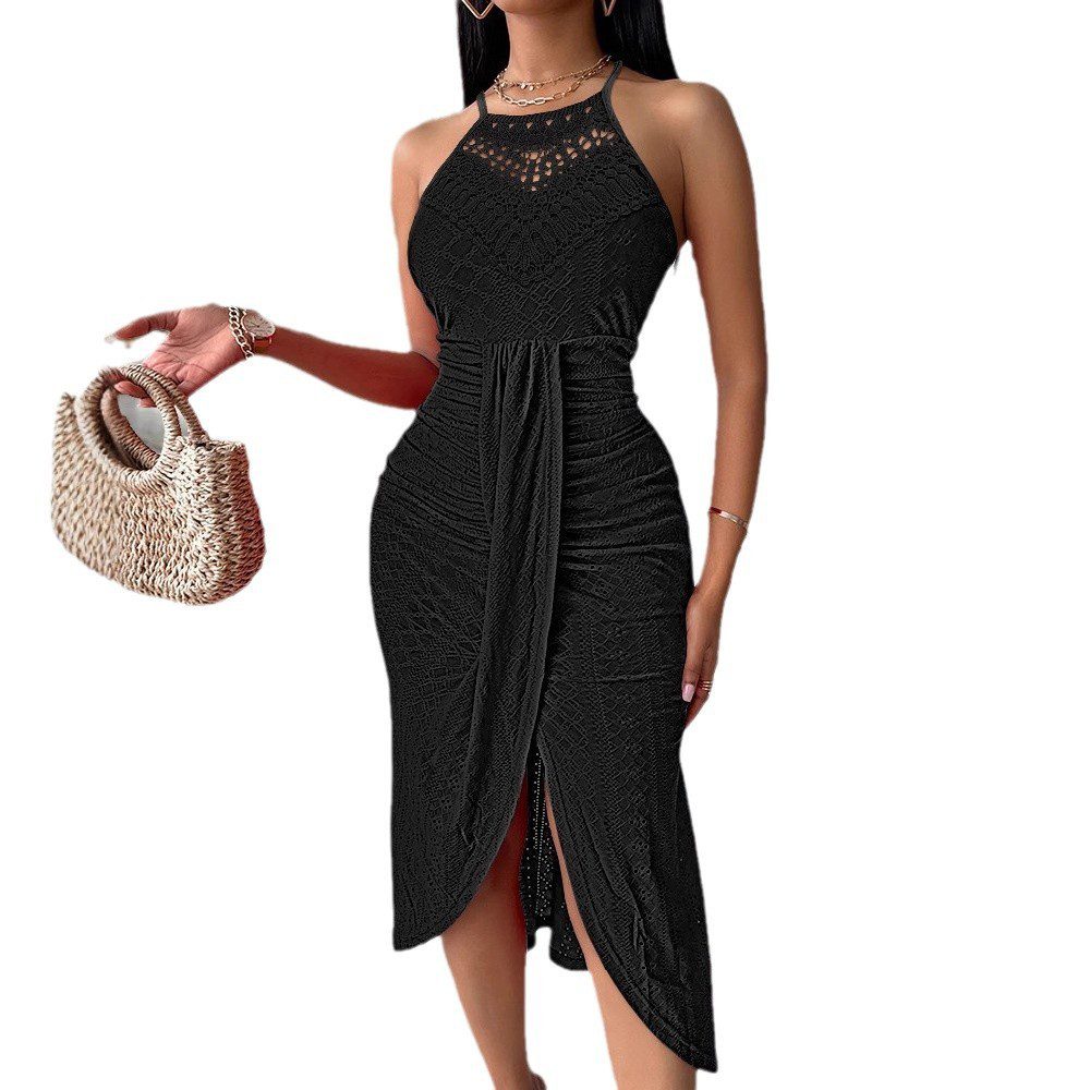 Hip-hop Street-style Asymmetric Sleeveless Halter Dress – Image 5
