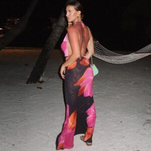 Lace-up Slim-fit Waist-cinching Dress