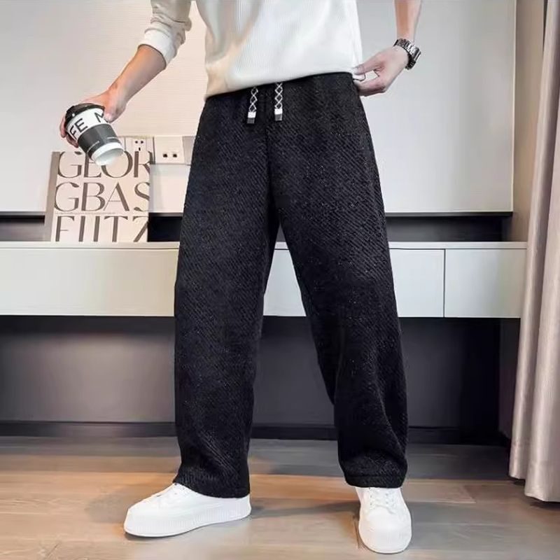 New Starry Sky Slanted-Stripe Loose Straight-Cut Casual Pants – Image 10