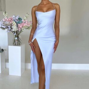Women’s Slit Satin Slip Dress