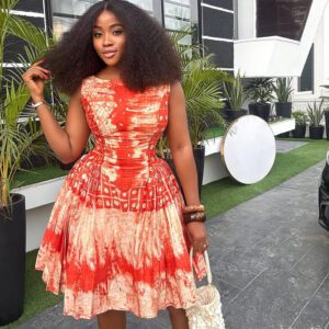 African Women’s Fashion Dress With Pleats Stylish Elegant And Sleeveless