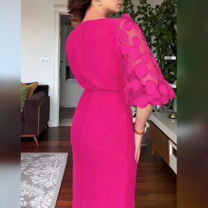 Women’s Casual Dress With Mesh Jacquard Backless Design And Straps