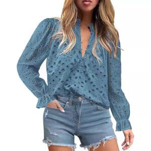 Women’s Autumn Top Fashion Horn Long Sleeve Casual