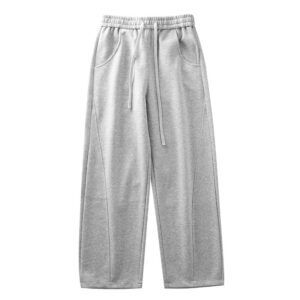 Mens Straight-leg Loose-fit Wide-leg Casual Trousers