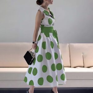 Fashionable Commuter Sexy Loose Polka-Dot Dress
