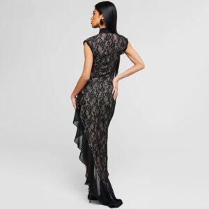 Mesh Sheer Lace Slim-fit Sleeveless Dress