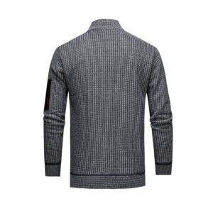 Turtleneck Knitted Cardigan With Fleece Lining For Extra Warmth