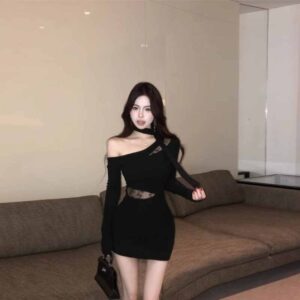 Spicy Girl Innocent Alluring Lace Patchwork Sheath Skirt