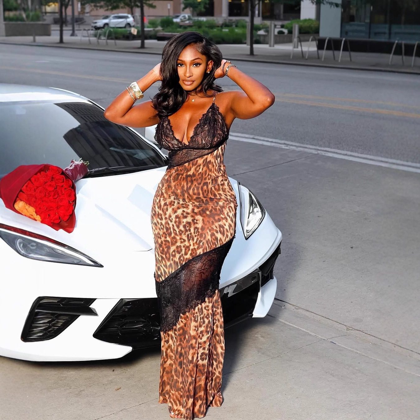 Sexy Leopard-Print Hollow-Out Strap Maxi Dress - Image 4