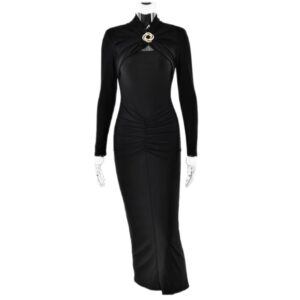 Elegant Figure-hugging Hollow-out Long-sleeve Dressnew Style