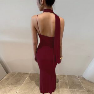 Feminine V-neck Slim-fit Dress