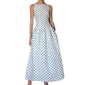 Women’s Retro Sleeveless Polka Dot Dress