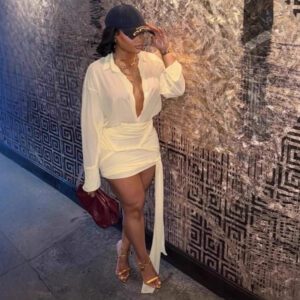 Fashionable Elegant And Sexy Openwork Cardigan Long Dress