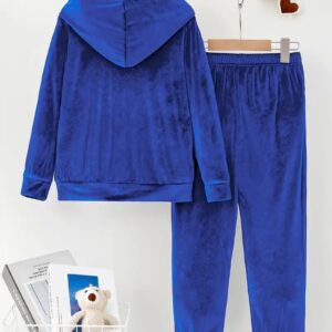 Plush Pajamas Hooded Sweater Trousers Two-piece Suit