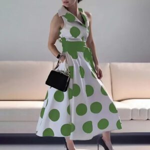 Fashionable Commuter Sexy Loose Polka-Dot Dress