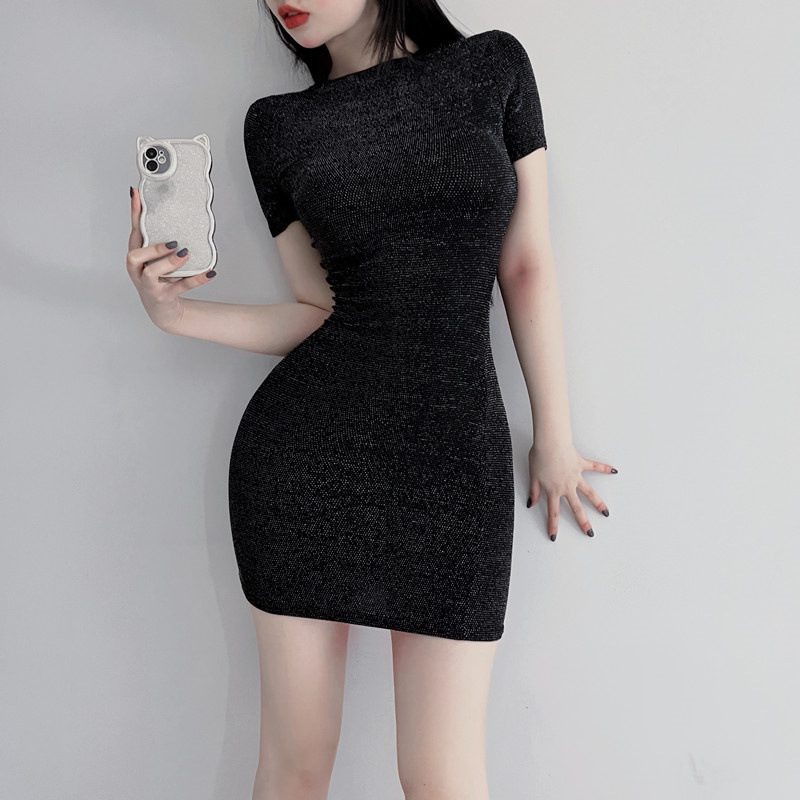 Women's Shiny Silk Slim Fit Dress