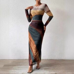 Women's Color-Block Dye-Effect Dress