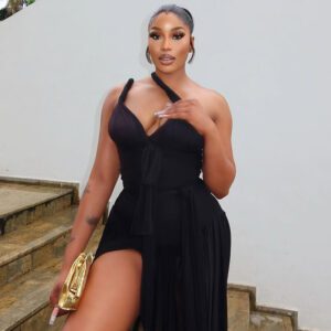 Irregular Skirt Slash Neck Backless Figure-hugging Long Dress