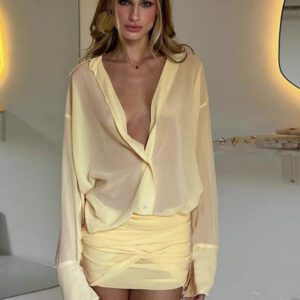 Fashionable Elegant And Sexy Openwork Cardigan Long Dress