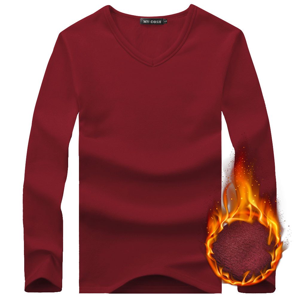 Autumn Winter Men's Thermal T Shirt Soft Velvet Thick Long Sleeve T-Shirt Men Black White Slim Fit Plus Size 5XL tshirt homme – Image 9