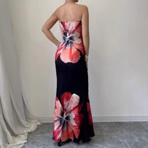 Women’s Fashion Floral-print Slim-fit Dress