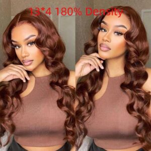 Front Lace Wavy Brown Lace Front Hair Human Wigs