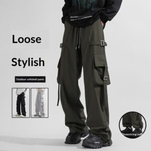 Mens Straight Leg Wide-leg Pants