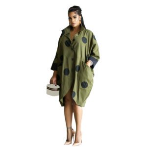 Women’s Digital-print Cropped-sleeve Shirt Dress With Pockets